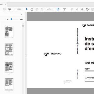 Tadano GR-300EX-1 Grue tout terrain Instructions de service et d'entretien - PDF