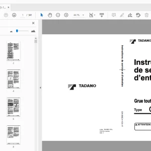 Tadano GR-550EX-1 Grue tout terrain Instructions de service et d'entretien - PDF