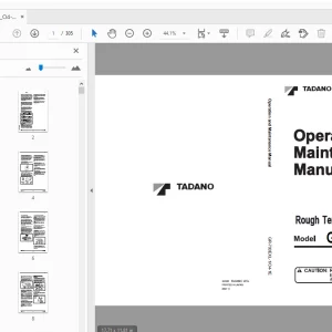 Tadano GR-700EXL-1 Rough Terrain Crane Operation & Maintenance Manual - PDF