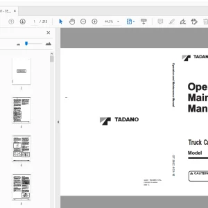 Tadano GT-350C-1 Truck Crane Operation & Maintenance Manual - PDF