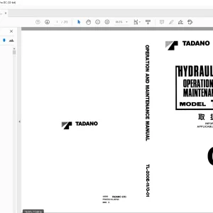 Tadano HYDRAULIC CRANE TL-200E OPERATION AND MAINTENANCE MANUAL