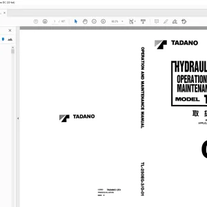 Tadano HYDRAULIC CRANE TL-250EG OPERATION AND MAINTENANCE MANUAL