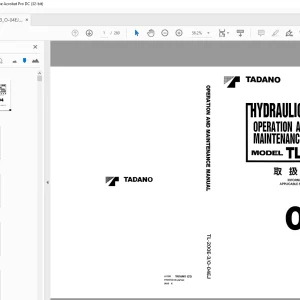 Tadano Hydraulic Crane TL-200E Operation and Maintenance Manual - PDF DOWNLOAD