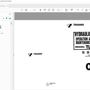 Tadano Hydraulic Crane TL-350E Operation and Maintenance Manual