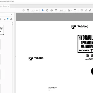 Tadano Hydraulic Crane TL·200M Operation and Maintenance Manual -PDF