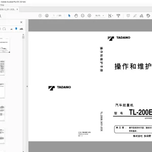 Tadano Hydraulic Truck Crane TL-200E-3 Operation and Maintenance Manual