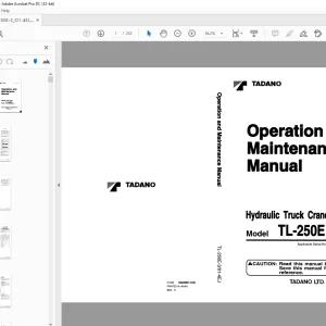 Tadano Hydraulic Truck Crane TL-250E-3 Operation and Maintenance Manual