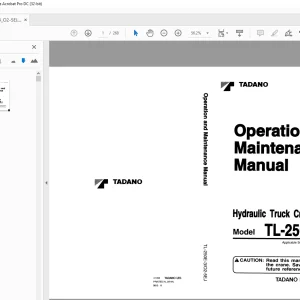 Tadano Hydraulic Truck Crane TL-250E-3 Operation and Maintenance Manual