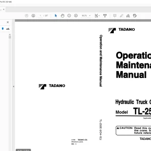 Tadano Hydraulic Truck Crane TL-250E-3 Operation and Maintenance Manual