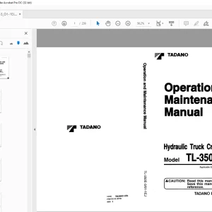 Tadano TL-300E Hydraulic Crane Operator & Maintenance Manual PDF