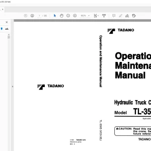 Tadano Hydraulic Truck Crane TL-350E-3 Operation and Maintenance Manual