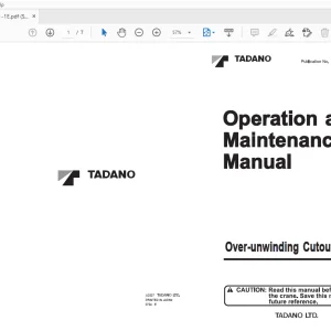 Tadano Over-Unwinding Cutout Device Operation & Maintenance Manual - PDF