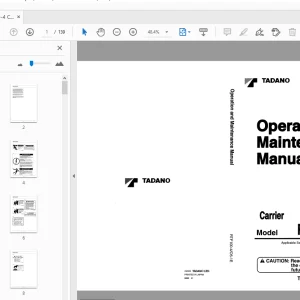 Tadano RTF100-4 Carrier Operator's & Maintenance Manual PDF