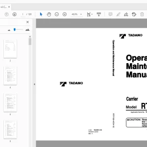 Tadano RTF100-4 Carrier Operation & Maintenance Manual - PDF