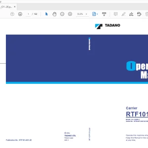 Tadano RTF101-4 Carrier Operation Manual - PDF