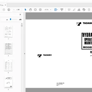 Tadano TR-200E Hydraulic Crane Operation & Maintenance Manual - PDF DOWNLOAD