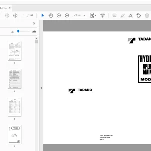 Tadano TR-200E Hydraulic Crane Operation & Maintenance Manual - PDF