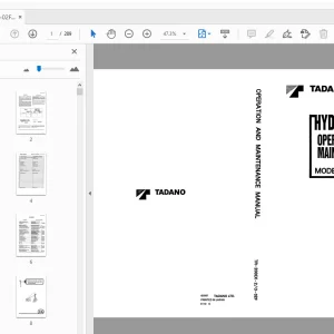 Tadano TR-200EX Hydraulic Crane Operation & Maintenance Manual - PDF