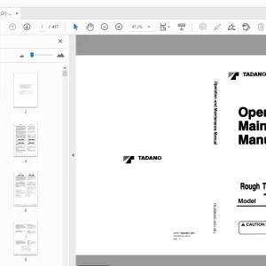 Tadano TR-200EXC-3 Rough Terrain Crane Operation & Maintenance Manual - PDF