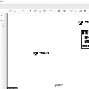Tadano TR-200M Hydraulic Crane Operation & Maintenance Manual - PDF DOWNLOAD