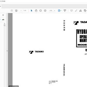 Tadano TR-200M Hydraulic Crane Operation & Maintenance Manual PDF