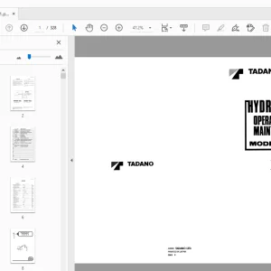 Tadano TR-250E Hydraulic Crane Operation & Maintenance Manual - PDF