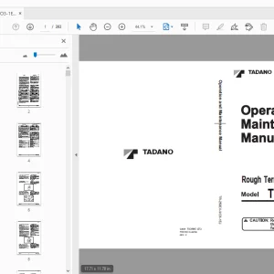 Tadano TR-250EX-3 Rough Terrain Crane Operation & Maintenance Manual - PDF