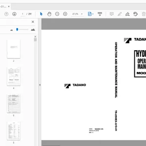 Tadano TR-250EX Hydraulic Crane Operation & Maintenance Manual 530331 - PDF