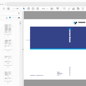 Tadano TR-250EX Rough Terrain Crane Operation Manual 530536 - PDF