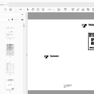 Tadano TR-300E Hydraulic Crane Operation & Maintenance Manual - PDF