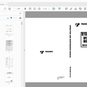 Tadano TR-300E Hydraulic Crane Operation & Maintenance Manual 560002 - PDF