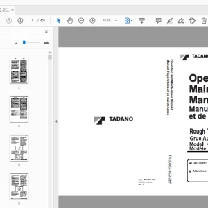 Tadano TR-300EX-3 Rough Terrain Crane Operation & Maintenance Manual - PDF