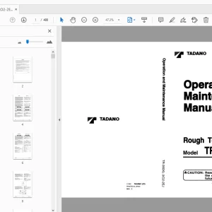 Tadano TR-350XL-3 Rough Terrain Crane Operation & Maintenance Manual - PDF