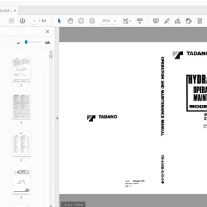 Tadano TR-400E Hydraulic Crane Operation & Maintenance Manual - PDF