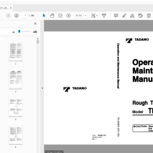 Tadano TR-400EX-3 Rough Terrain Crane Operation & Maintenance Manual - PDF