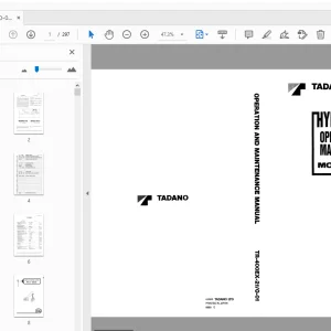 Tadano TR-400EX Hydraulic Crane Operation & Maintenance Manual - PDF