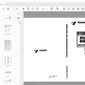 Tadano TR-500E Hydraulic Crane Operation & Maintenance Manual - PDF