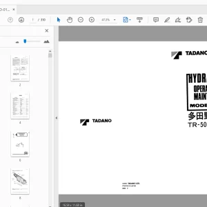 Tadano TR-500E Hydraulic Crane Operation & Maintenance Manual - PDF