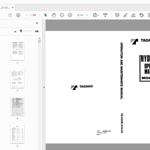 Tadano TR-500E Hydraulic Crane Operation & Maintenance Manual - PDF