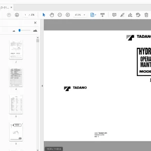 Tadano TR-500EG Hydraulic Crane Operation & Maintenance Manual - PDF