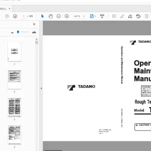 Tadano TR-500XL-4 Rough Terrain Crane Operation & Maintenance Manual - PDF