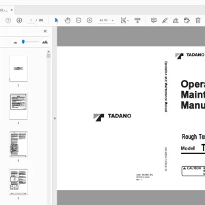 Tadano TR-500XL-4 Rough Terrain Crane Operation & Maintenance Manual - PDF