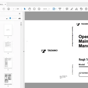 Tadano TR-600EXL-3 Rough Base Crane OPERATING & MAINTENANCE MANUAL - PDF