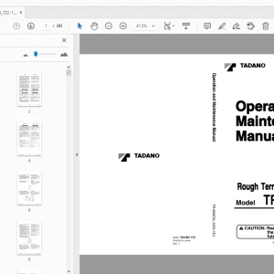 Tadano TR-600EXL-3 Rough Terrain Crane Operation & Maintenance Manual - PDF