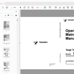 Tadano TR-600EXL-3 Rough Terrain Crane Operation & Maintenance Manual - PDF
