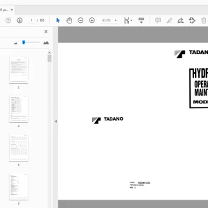 Tadano TR-600XL Hydraulic Crane Operation & Maintenance Manual - PDF