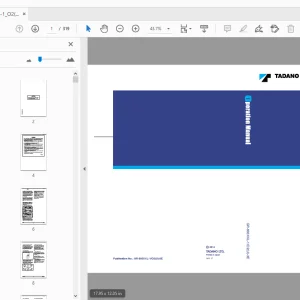 Tadano TR-800XXL Rough Terrain Crane Operation Manual - PDF