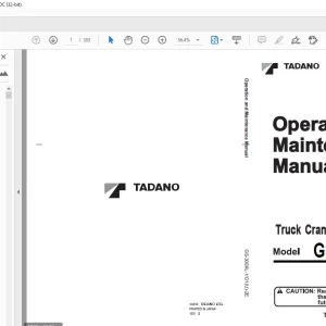 Tadano Truck Crane GS-300XL-1 Operation & Maintenance Manual - PDF