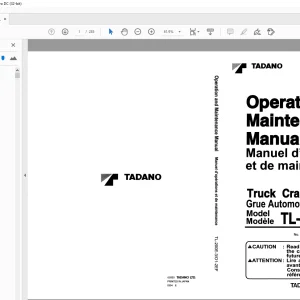 Tadano Truck Crane TL-200E-3 Operation and Maintenance Manual