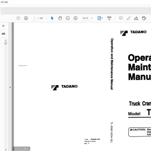 Tadano Truck Crane TL-300E-3 Operation and Maintenance Manual